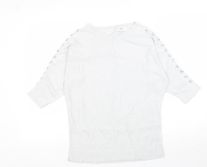 Womens UK Size 10 NEXT Grey Basic Blouse