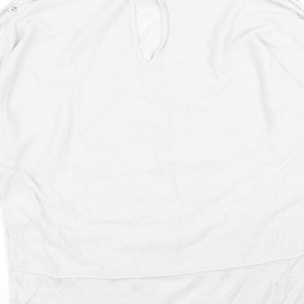 Womens UK Size 10 NEXT Grey Basic Blouse