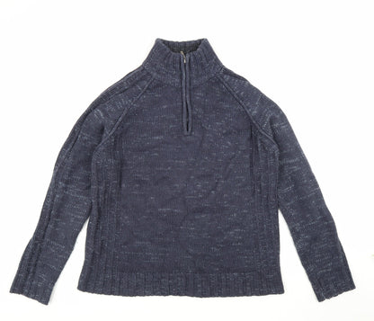 Tom Hagan Mens Blue High Neck Acrylic Pullover Jumper Size L