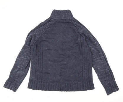 Tom Hagan Mens Blue High Neck Acrylic Pullover Jumper Size L