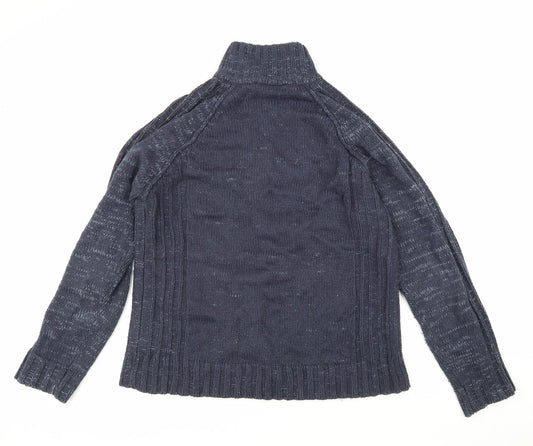 Tom Hagan Mens Blue High Neck Acrylic Pullover Jumper Size L