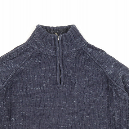 Tom Hagan Mens Blue High Neck Acrylic Pullover Jumper Size L