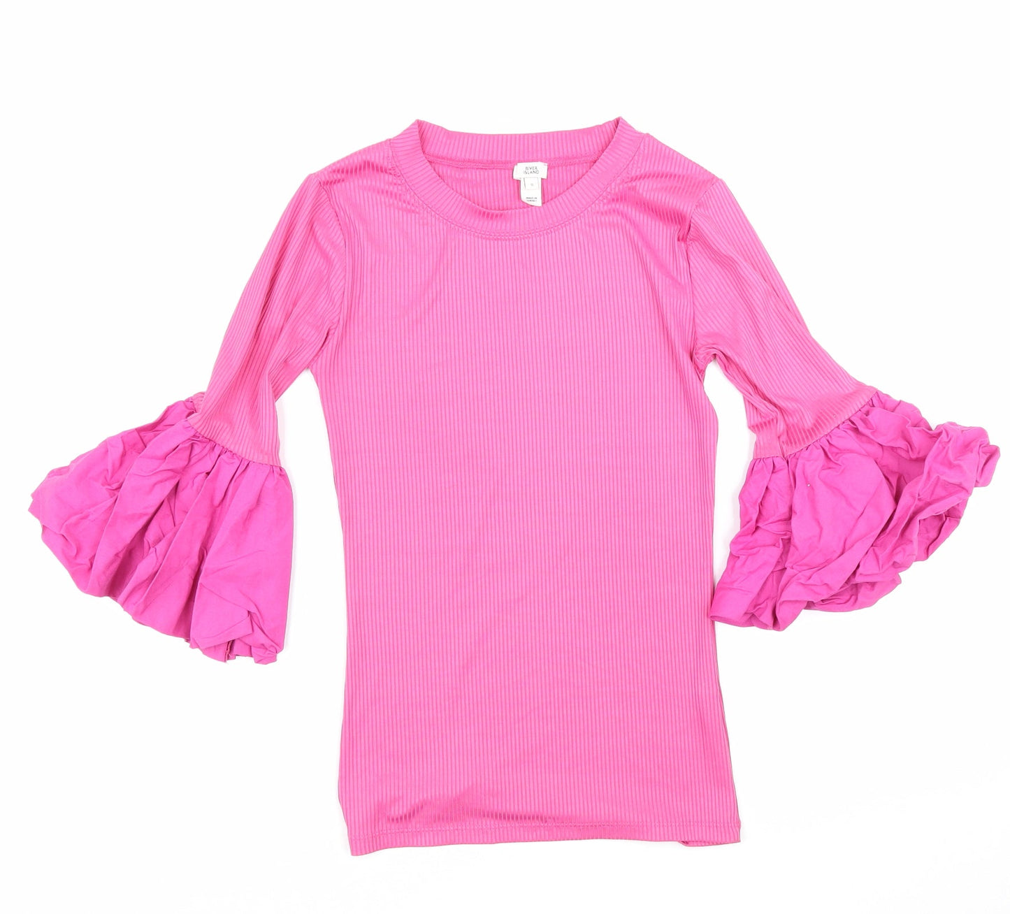 Womens UK Size 8 River Island Pink Basic Blouse