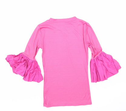Womens UK Size 8 River Island Pink Basic Blouse