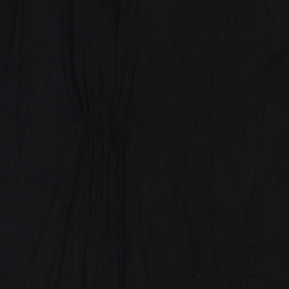 Marks and Spencer Womens Black Viscose Pencil Dress Size 12 V-Neck - Draped
