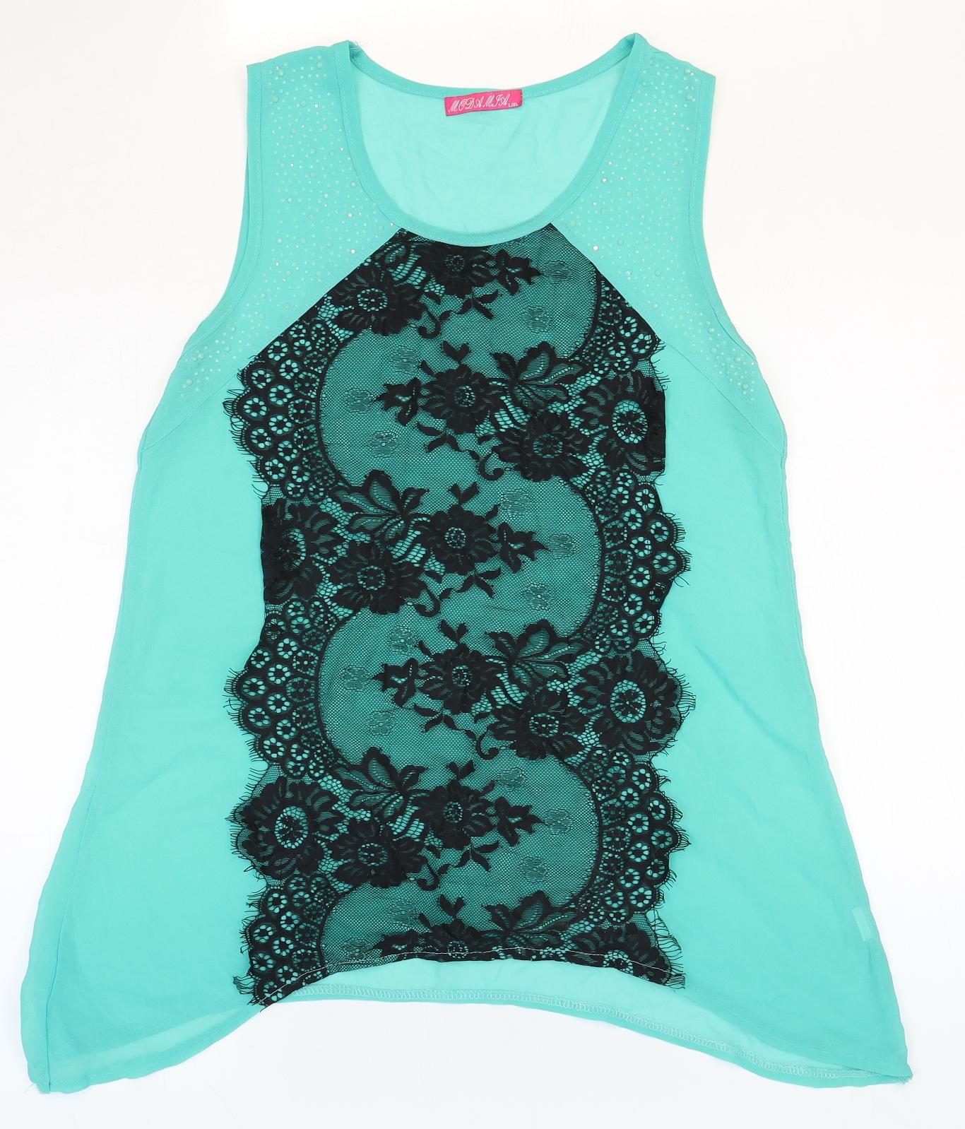 Womens UK Size L Preworn Blue Basic Blouse