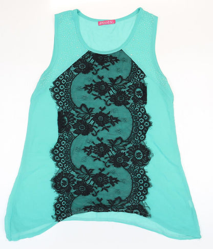 Womens UK Size L Preworn Blue Basic Blouse