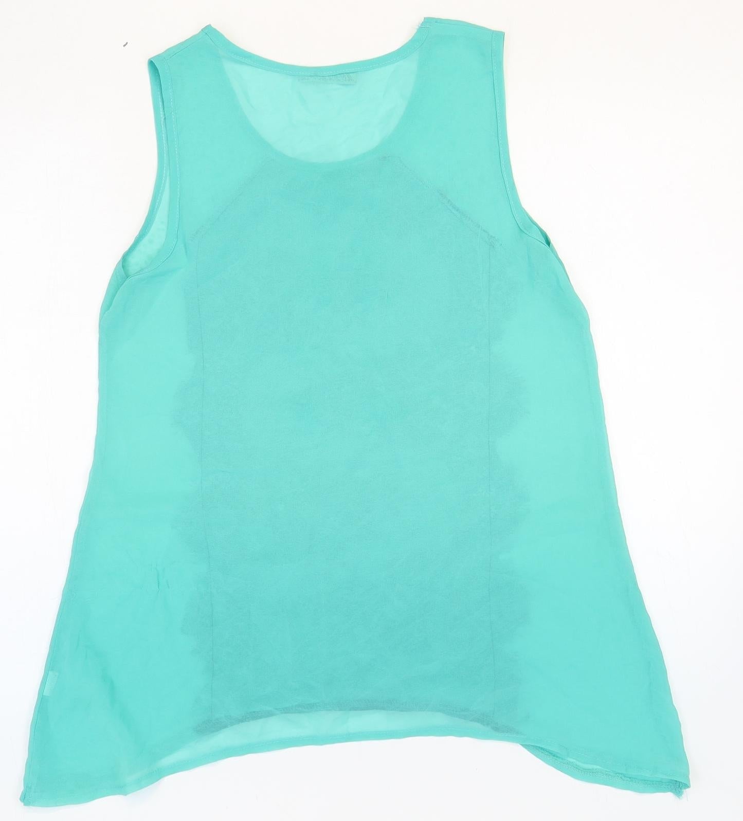 Womens UK Size L Preworn Blue Basic Blouse