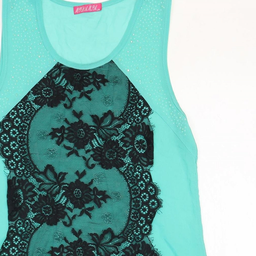 Womens UK Size L Preworn Blue Basic Blouse