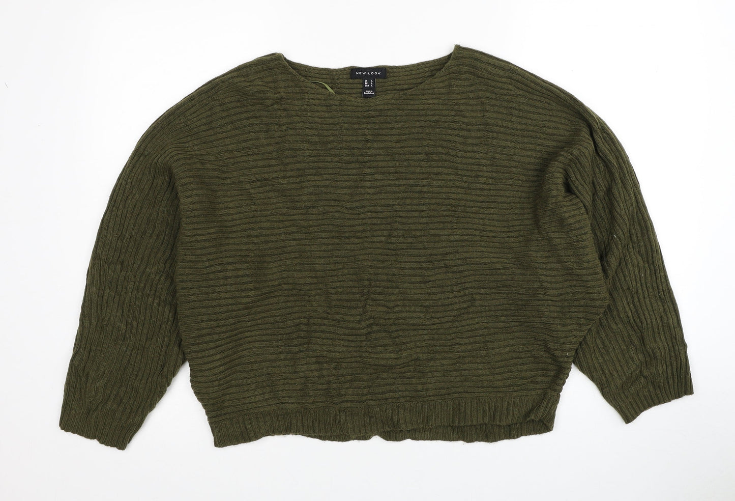 Womens UK Size L New Look Green Pullover Jumper