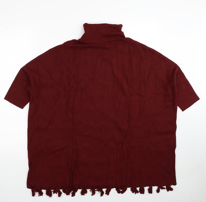Mastina Womens Red High Neck Rayon Pullover Jumper One Size