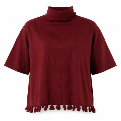 Mastina Womens Red High Neck Rayon Pullover Jumper One Size