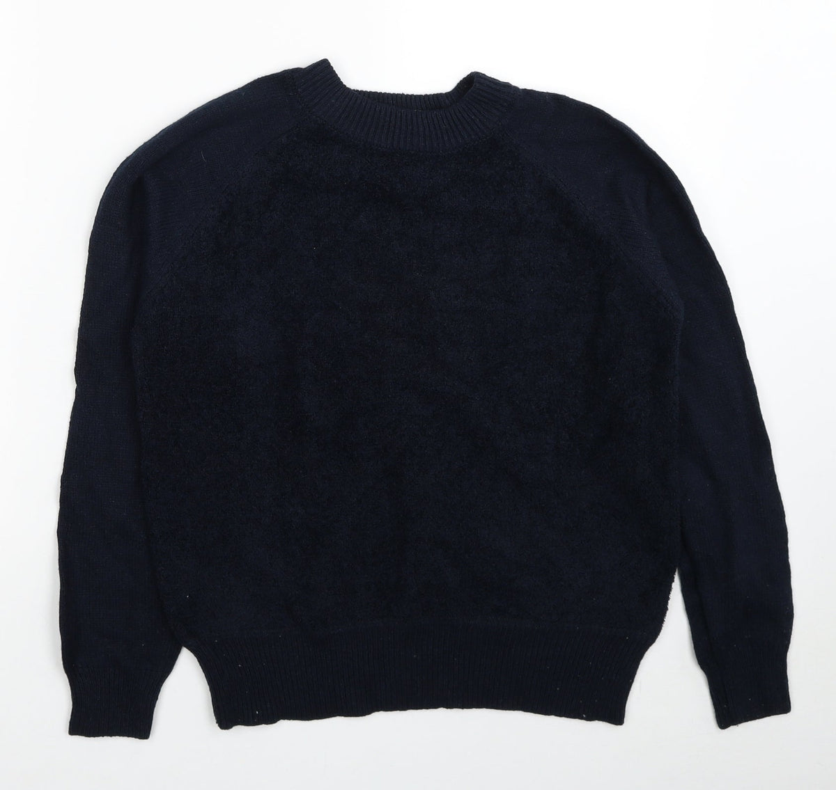 Blue Moon Womens Blue Round Neck Polyester Pullover Jumper Size L