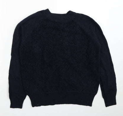 Blue Moon Womens Blue Round Neck Polyester Pullover Jumper Size L