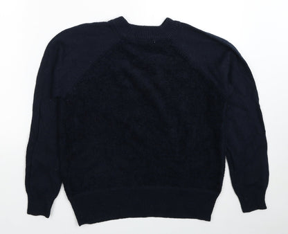Blue Moon Womens Blue Round Neck Polyester Pullover Jumper Size L