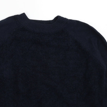 Blue Moon Womens Blue Round Neck Polyester Pullover Jumper Size L