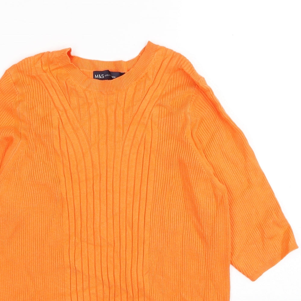 Womens UK Size L Marks and Spencer Orange Pullover Jumper