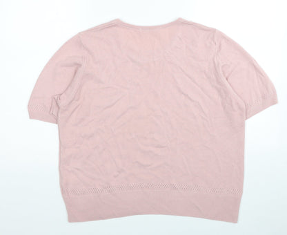 Womens UK Size 20 Marks and Spencer Pink Pullover Jumper