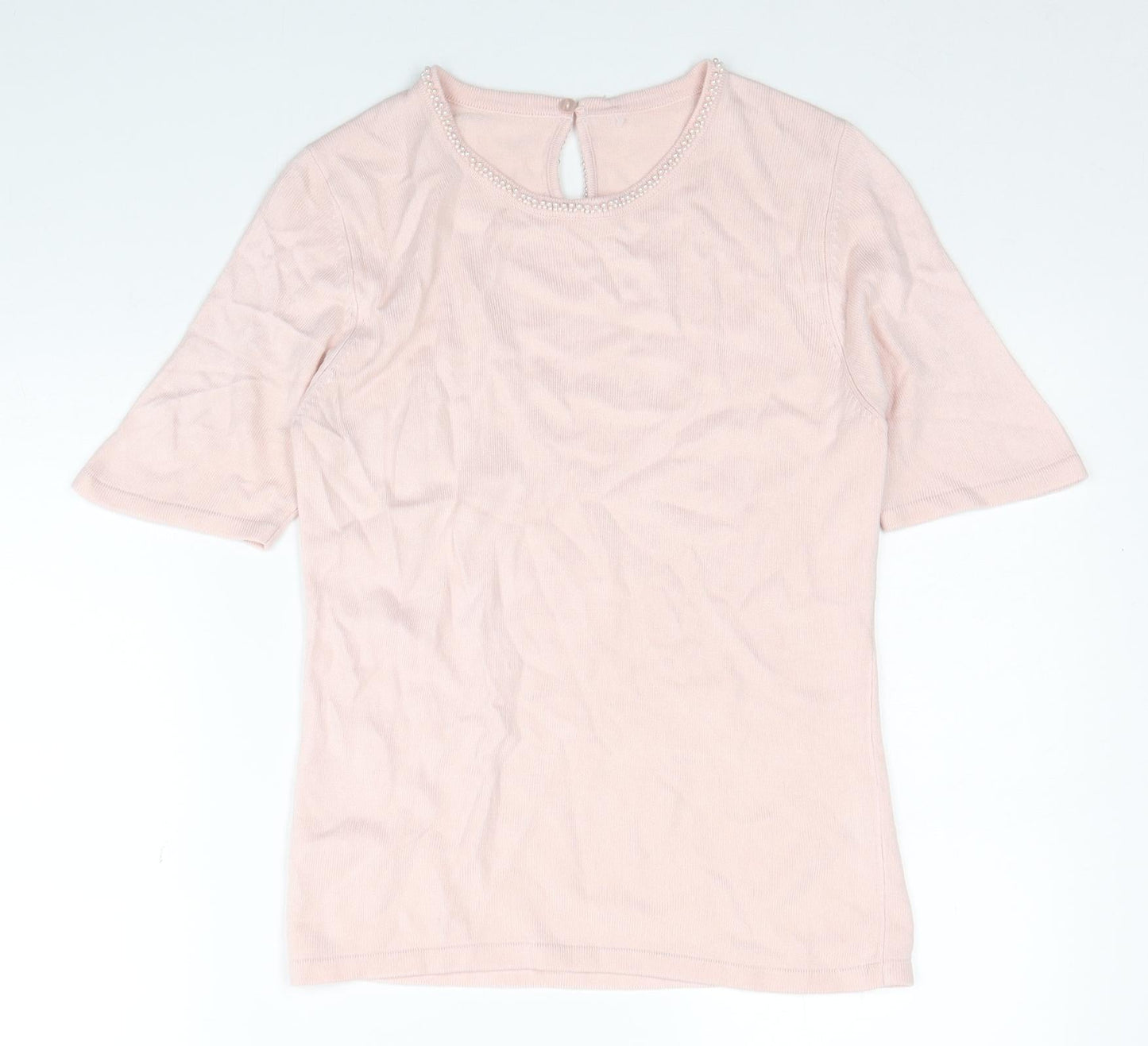Womens UK Size 8 Marks and Spencer Pink Basic T-Shirt