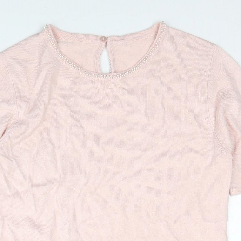 Womens UK Size 8 Marks and Spencer Pink Basic T-Shirt