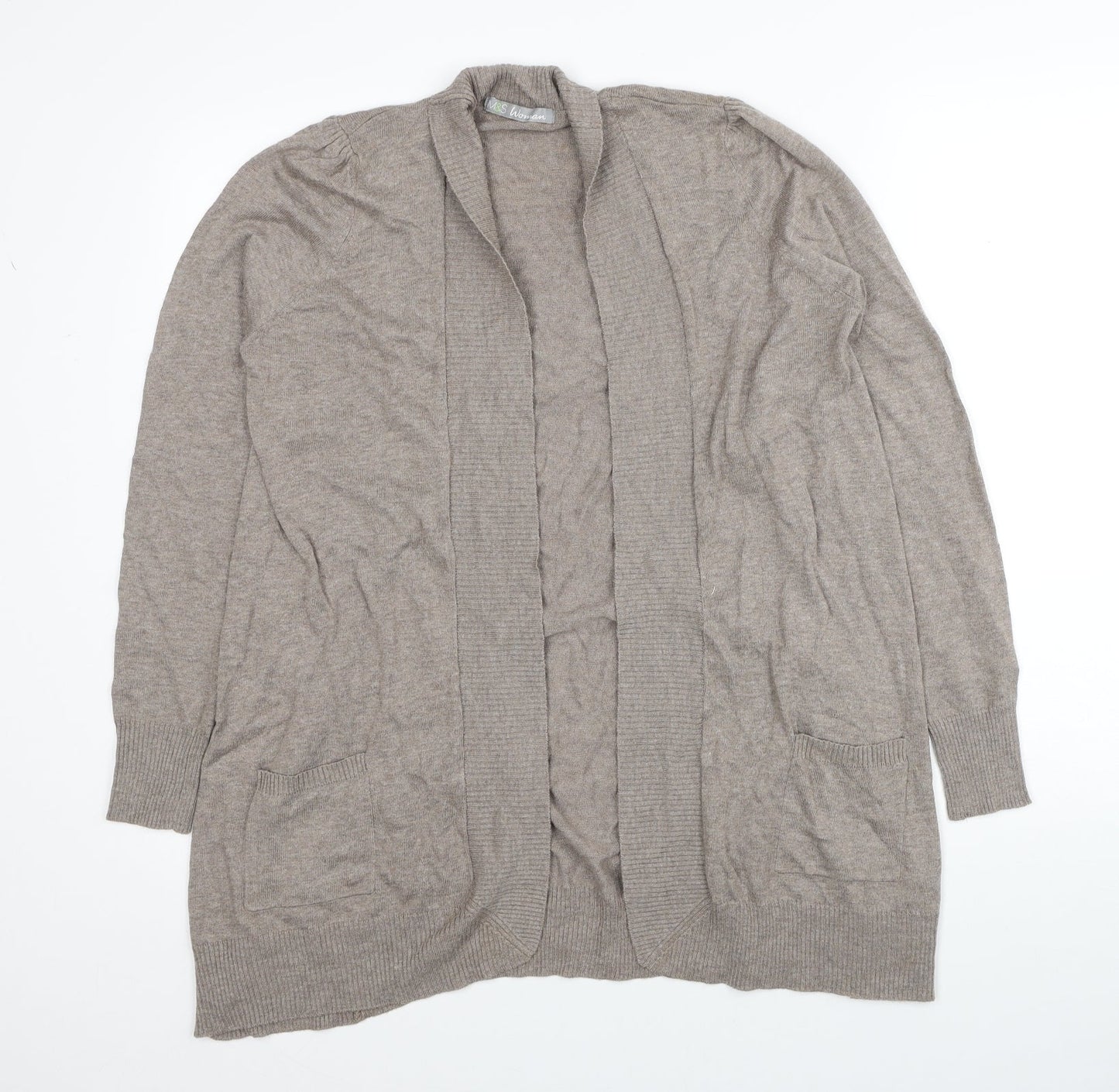 Womens UK Size 12 Marks and Spencer Beige Cardigan Jumper