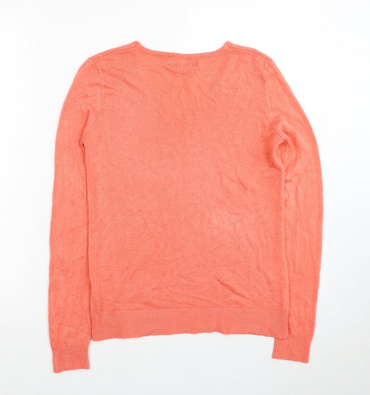 Atmosphere Womens Pink V-Neck Acrylic Pullover Jumper Size 8