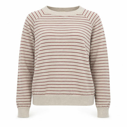 Citizen Womens Beige Round Neck Striped Acrylic Pullover Jumper Size S
