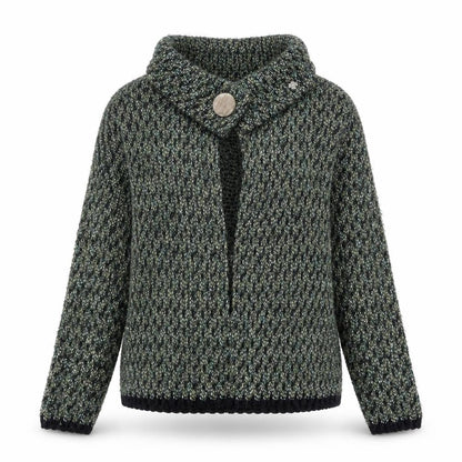 Moda Womens Green Collared Polyester Cardigan Jumper Size 14 - Snap Closure