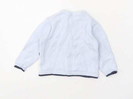 Nutmeg Baby Blue 100% Cotton Cardigan Jumper Size 3-6 Months Button