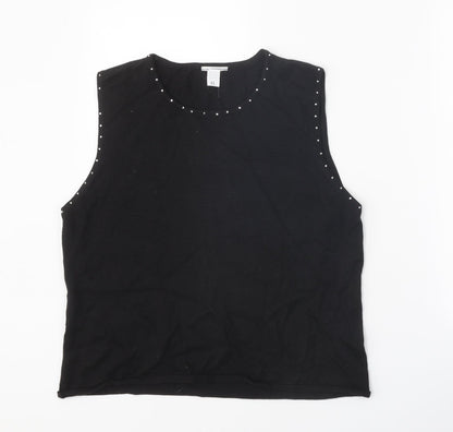 Womens UK Size XL Preworn Black Vest Jumper