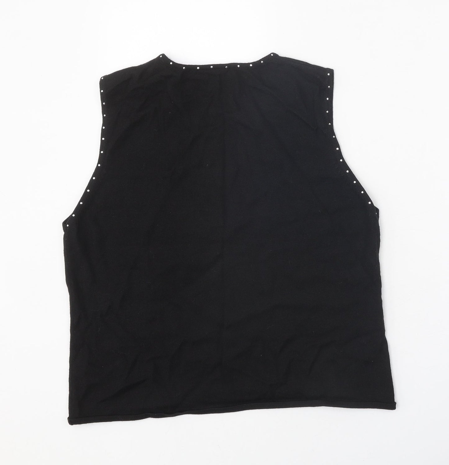 Womens UK Size XL Preworn Black Vest Jumper