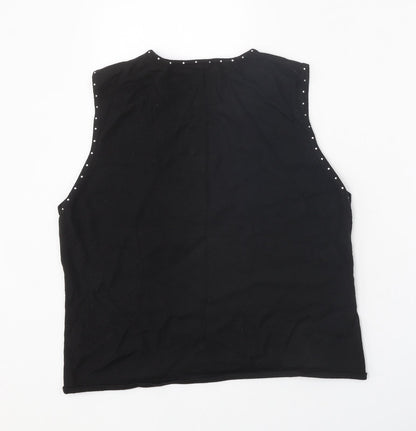 Womens UK Size XL Preworn Black Vest Jumper