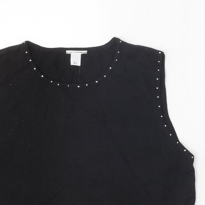 Womens UK Size XL Preworn Black Vest Jumper