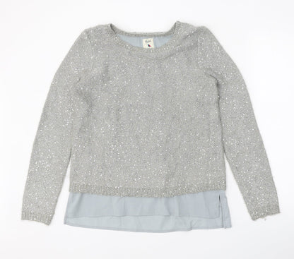 Womens UK Size S Yumi Grey Pullover Jumper