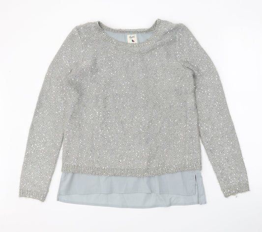 Womens UK Size S Yumi Grey Pullover Jumper