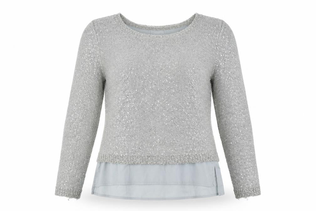 Womens UK Size S Yumi Grey Pullover Jumper