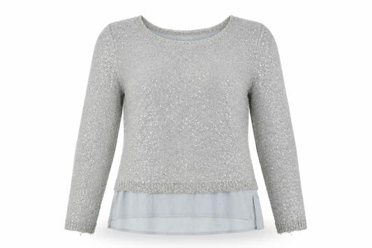 Womens UK Size S Yumi Grey Pullover Jumper