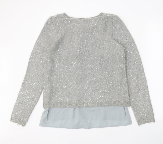 Womens UK Size S Yumi Grey Pullover Jumper