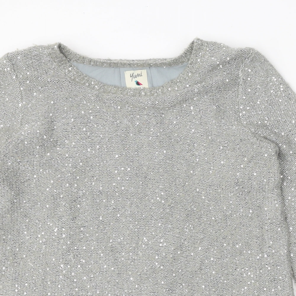 Womens UK Size S Yumi Grey Pullover Jumper