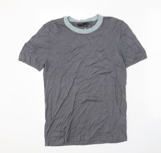 Autograph Womens Grey Scoop Neck Cotton Pullover Jumper Size S