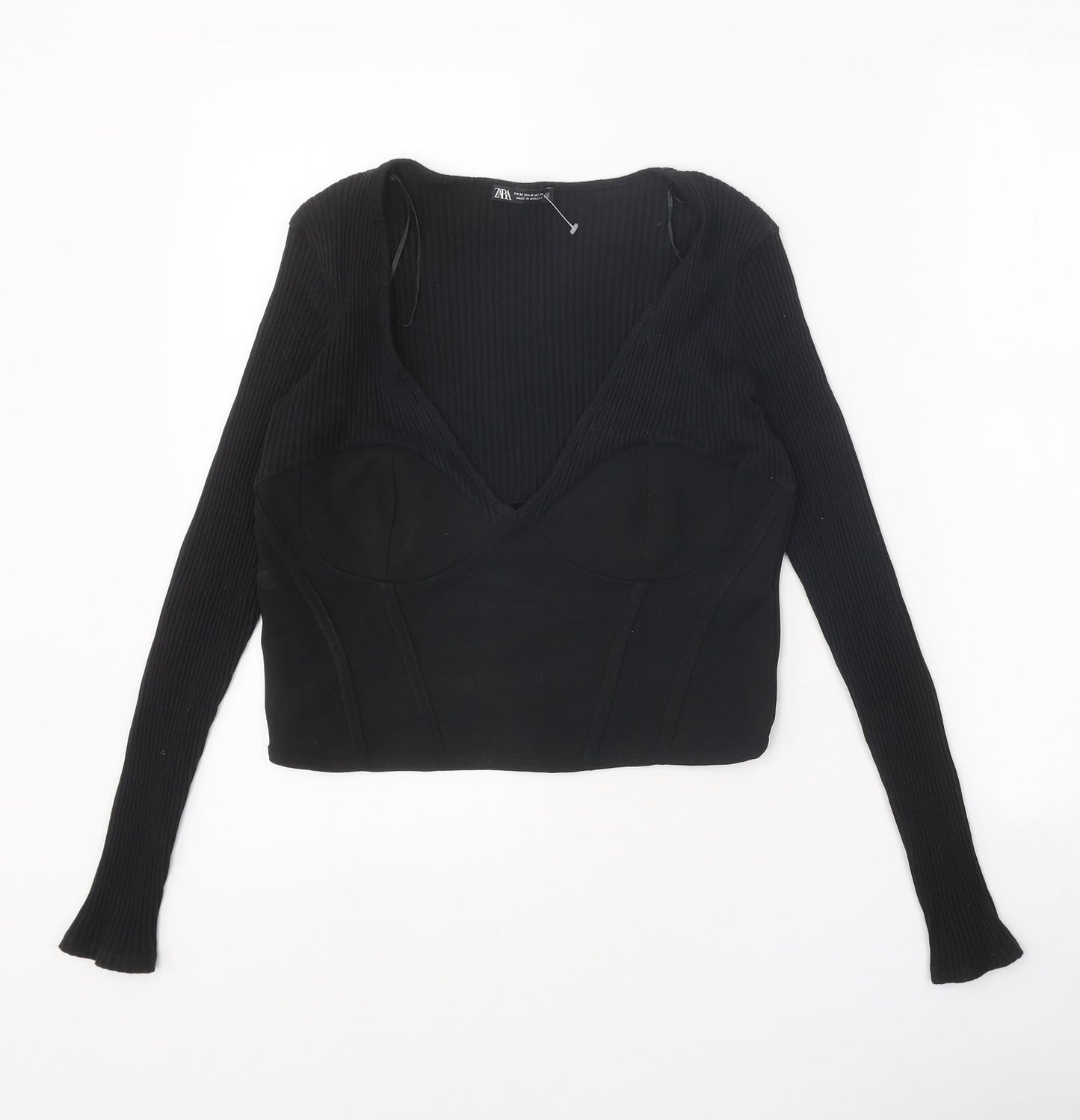 Womens UK Size M Zara Black Basic Tank