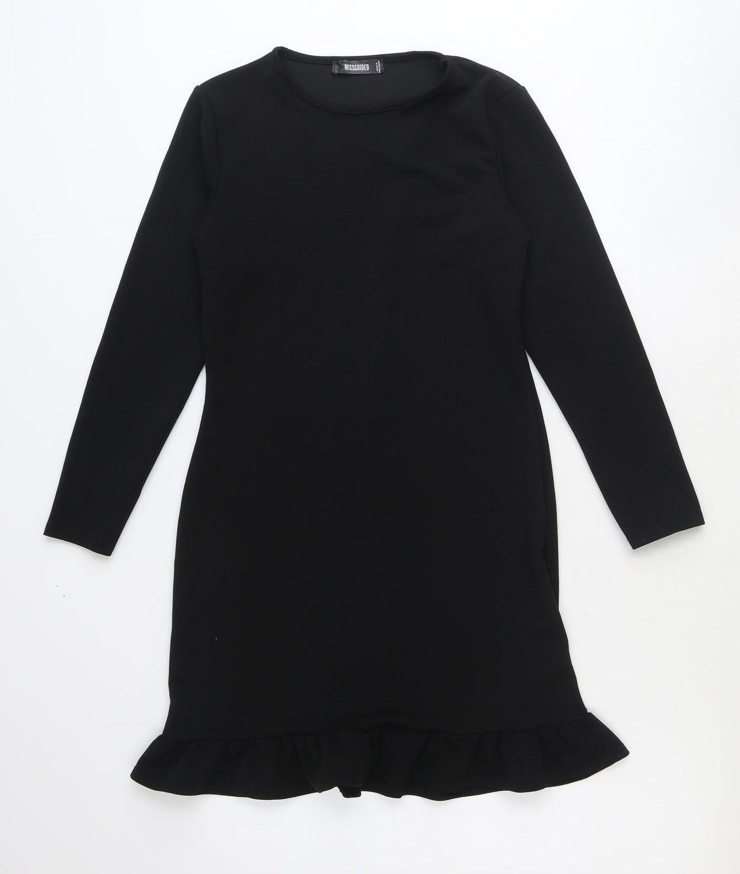 Missguided Womens Black Polyester Mini Size 10 Round Neck Pullover