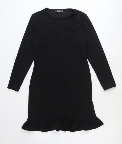 Missguided Womens Black Polyester Mini Size 10 Round Neck Pullover