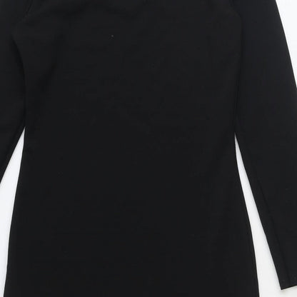 Missguided Womens Black Polyester Mini Size 10 Round Neck Pullover