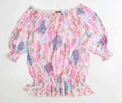 Womens UK Size 14 Buffalo Pink Basic Blouse