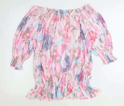 Womens UK Size 14 Buffalo Pink Basic Blouse