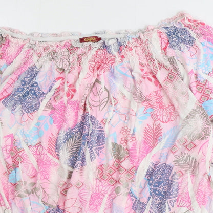 Womens UK Size 14 Buffalo Pink Basic Blouse