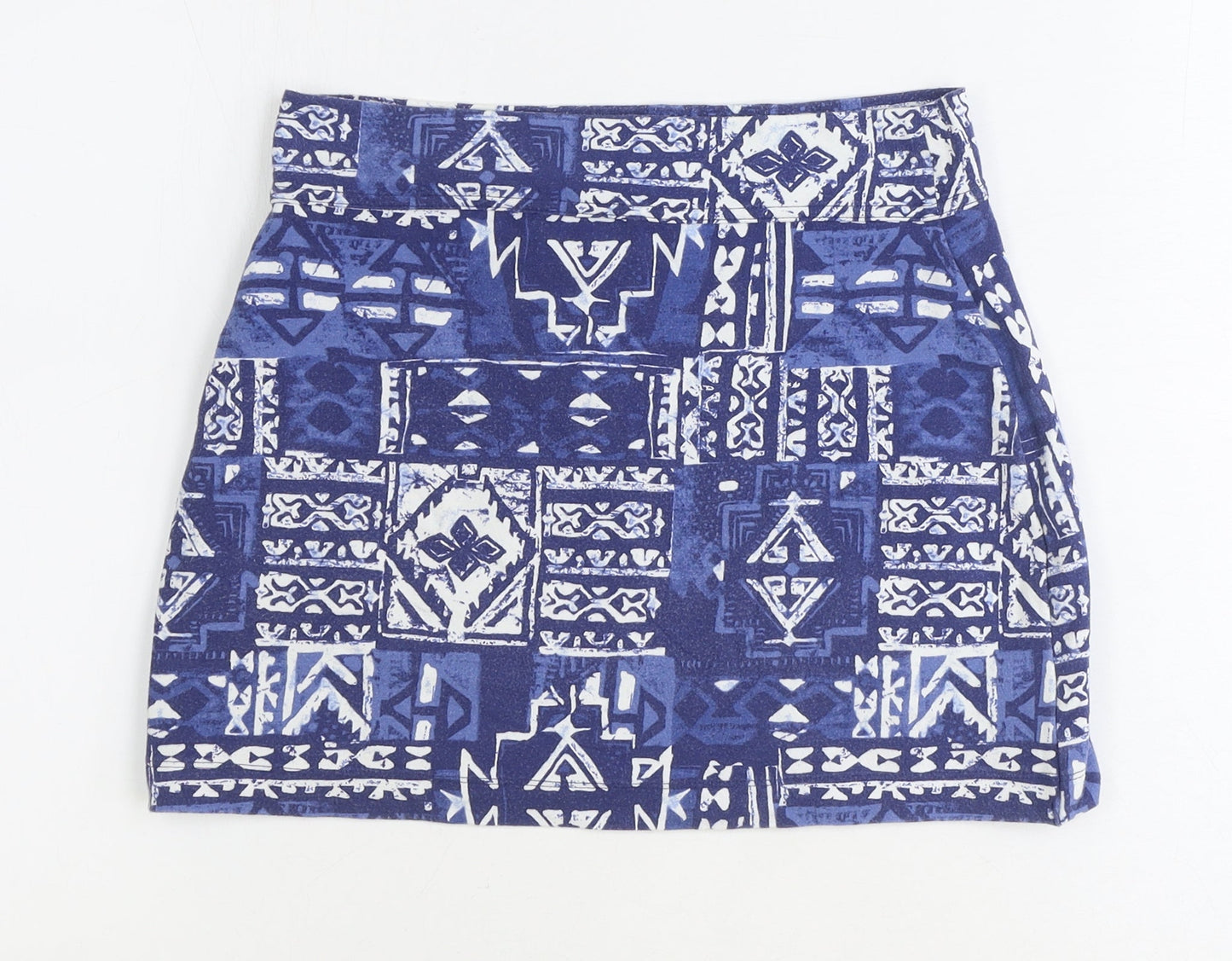 Hollister Womens Blue Geometric Cotton Bandage Skirt Size S