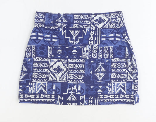 Hollister Womens Blue Geometric Cotton Bandage Skirt Size S