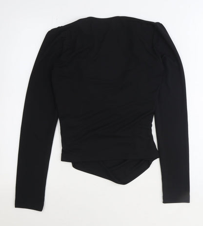 Womens UK Size S Zara Black Basic Blouse